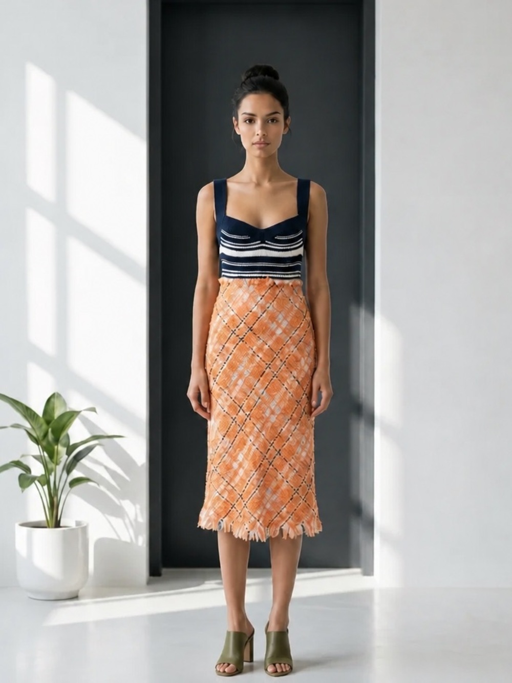 Marni Patterned cotton-blend midi dress - 40